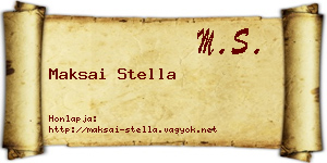 Maksai Stella névjegykártya